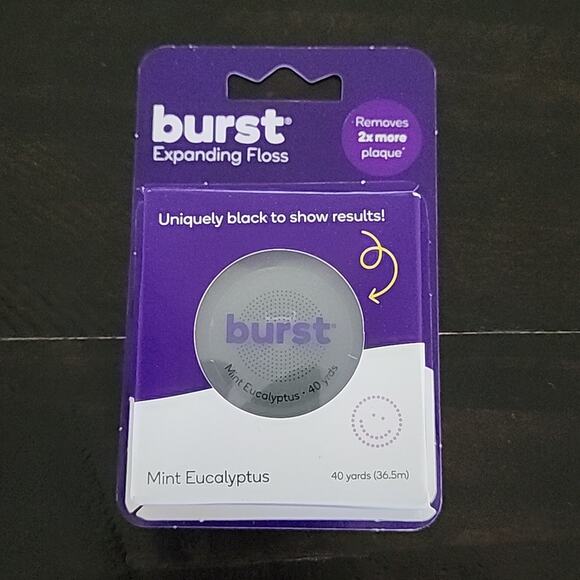 BURST Toothpaste Charcoal Whitening Strips Mint Floss Teeth Bundle of 3 - Picture 2 of 5